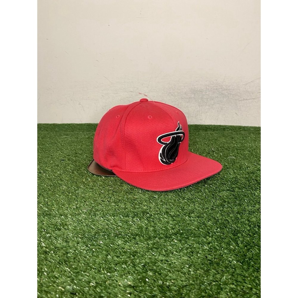 Miami Heat hat cap snap back pink black Mitchell & Ness wool basketball nba mens - Picture 2 of 10